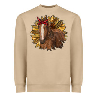 Mushroom sunflower with horse Heavyweight Sweatshirt - RanaPortraitStore