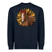 Navy sunflower with horse Heavyweight Sweatshirt - RanaPortraitStore