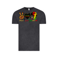 Vintage Black peace love juneteenth raised fist Vintage Tee - HRA Design Shop