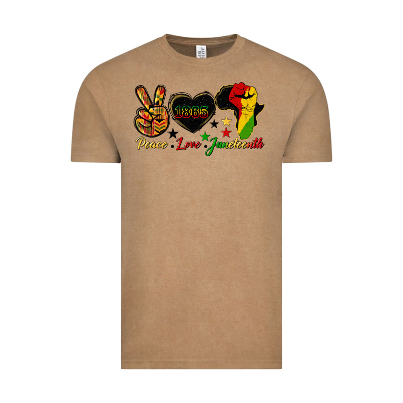 Peace Love Juneteenth Raised Fist Vintage Tee by HRA Design Shop | Teevron
