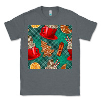 Charcoal Heather christmas hot chocolate and cookie seamless pattern Classic Tee - BundleAndBundleShop