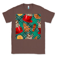 Chestnut christmas hot chocolate and cookie seamless pattern Classic Tee - BundleAndBundleShop