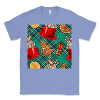 Colony Blue christmas hot chocolate and cookie seamless pattern Classic Tee - BundleAndBundleShop