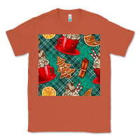 Copper christmas hot chocolate and cookie seamless pattern Classic Tee - BundleAndBundleShop