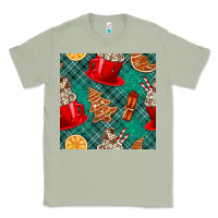 Matcha christmas hot chocolate and cookie seamless pattern Classic Tee - BundleAndBundleShop