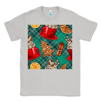 Moon Dust christmas hot chocolate and cookie seamless pattern Classic Tee - BundleAndBundleShop