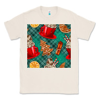 Natural christmas hot chocolate and cookie seamless pattern Classic Tee - BundleAndBundleShop