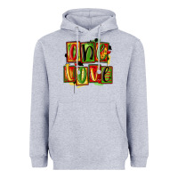 Heather Grey one love juneteenth Heavyweight Hoodie - MaliasSmallBusiness