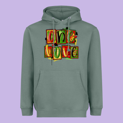 One Love Juneteenth Heavyweight Hoodie Designed By Maliassmallbusiness