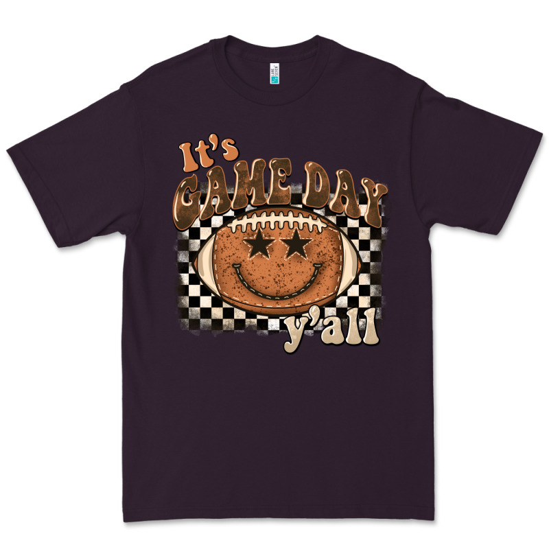 It's Game Day Y'all Football Smiley Face Premium Tee by BarkalooDesign | Teevron