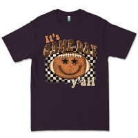 Plum it's game day y'all football smiley face Premium Tee - BarkalooDesign