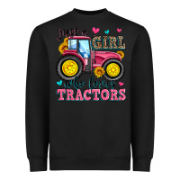 Black just a girl who loves tractors Heavyweight Sweatshirt - Zillion Design Studio