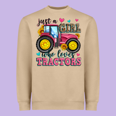Just A Girl Who Loves Tractors Heavyweight Sweatshirt Designed By Zillion Design Studio