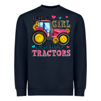 Navy just a girl who loves tractors Heavyweight Sweatshirt - Zillion Design Studio