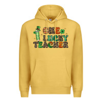 Antique Gold one lucky teacher Premium Hoodie - LillyAllenDesigns
