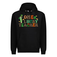Black one lucky teacher Premium Hoodie - LillyAllenDesigns