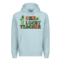Blue Mist one lucky teacher Premium Hoodie - LillyAllenDesigns