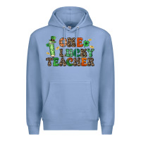 Colony Blue one lucky teacher Premium Hoodie - LillyAllenDesigns