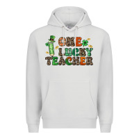 Dove Grey one lucky teacher Premium Hoodie - LillyAllenDesigns