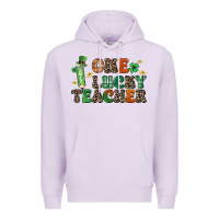 Lilac one lucky teacher Premium Hoodie - LillyAllenDesigns