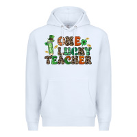 White one lucky teacher Premium Hoodie - LillyAllenDesigns