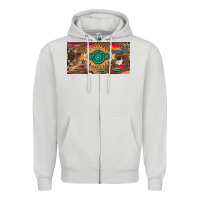 Dove Grey western gemstone and leopard with serape licanse plate Zipper Hoodie - Artiststas