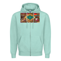 Seafoam western gemstone and leopard with serape licanse plate Zipper Hoodie - Artiststas