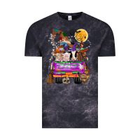 Cloud Black Hallloween Farm animals Truck Vintage Tee - CowhideDigitalArt