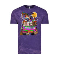 Cloud Purple Hallloween Farm animals Truck Vintage Tee - CowhideDigitalArt