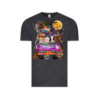 Vintage Black Hallloween Farm animals Truck Vintage Tee - CowhideDigitalArt
