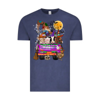 Vintage Denim Hallloween Farm animals Truck Vintage Tee - CowhideDigitalArt
