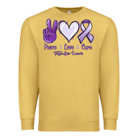 Antique Gold Peace love cure Testicular Cancer Premium Sweatshirt - NancyCooperArtShop