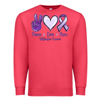 Cardinal Peace love cure Testicular Cancer Premium Sweatshirt - NancyCooperArtShop