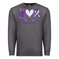 Charcoal Heather Peace love cure Testicular Cancer Premium Sweatshirt - NancyCooperArtShop