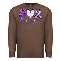 Chestnut Peace love cure Testicular Cancer Premium Sweatshirt - NancyCooperArtShop
