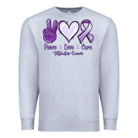 Heather Grey Peace love cure Testicular Cancer Premium Sweatshirt - NancyCooperArtShop
