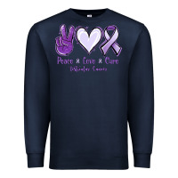 Navy Peace love cure Testicular Cancer Premium Sweatshirt - NancyCooperArtShop