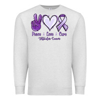 Oatmeal Heather Peace love cure Testicular Cancer Premium Sweatshirt - NancyCooperArtShop