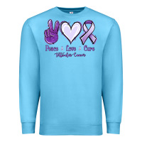 Ocean Blue Peace love cure Testicular Cancer Premium Sweatshirt - NancyCooperArtShop