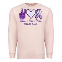 Pale Pink Peace love cure Testicular Cancer Premium Sweatshirt - NancyCooperArtShop