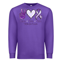 Purple Peace love cure Testicular Cancer Premium Sweatshirt - NancyCooperArtShop