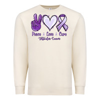 Sandshell Peace love cure Testicular Cancer Premium Sweatshirt - NancyCooperArtShop