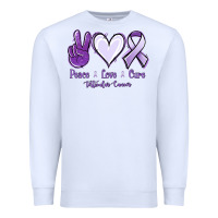White Peace love cure Testicular Cancer Premium Sweatshirt - NancyCooperArtShop