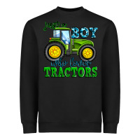 Black just a boy who loves tractors Heavyweight Sweatshirt - Zillion Design Studio