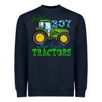 Navy just a boy who loves tractors Heavyweight Sweatshirt - Zillion Design Studio