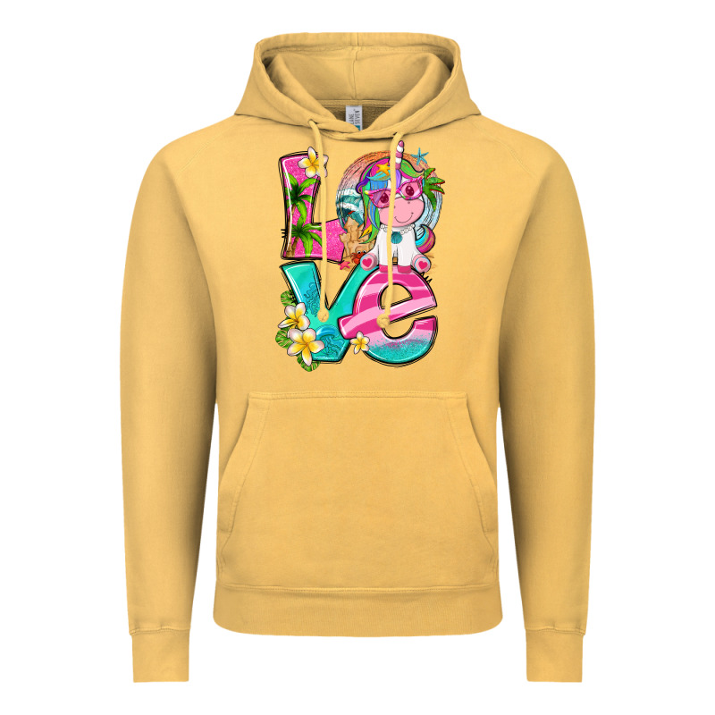 Love Summer Unicorn Vintage Hoodie by texasbilliewilder | Teevron