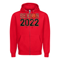 Red senior basketball Zipper Hoodie - AdoDesignShop