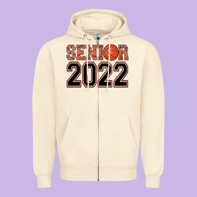 Senior Basketball Zipper Hoodie Designed By Adodesignshop