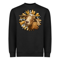Black sunflower with goat Heavyweight Sweatshirt - RanaPortraitStore