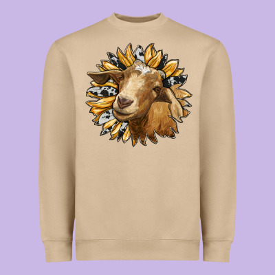 Sunflower With Goat Heavyweight Sweatshirt Designed By Ranaportraitstore